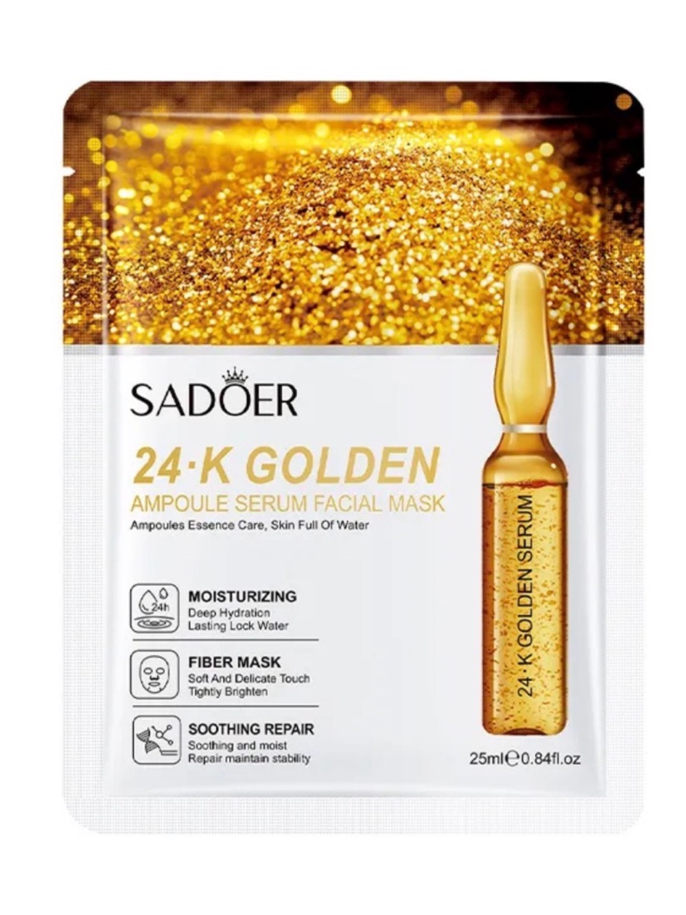 SADOER 24·K GOLDEN Ampoule Serum Facial Mask -(10 Packs)